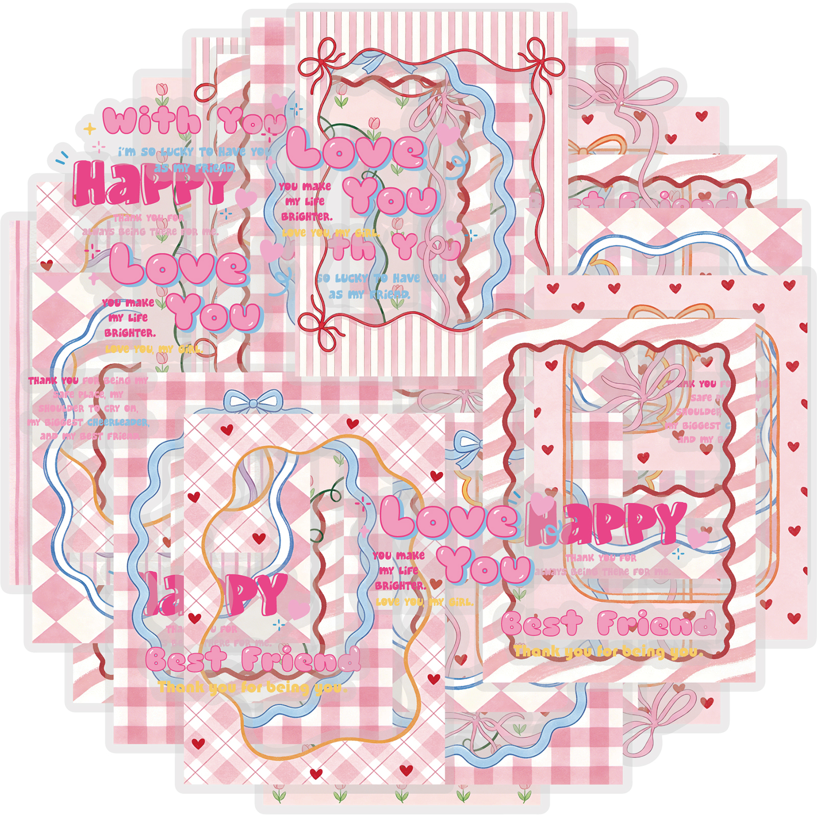 Office Supply Cart - Etori Life Pink-Toned Sweet Border Journal
