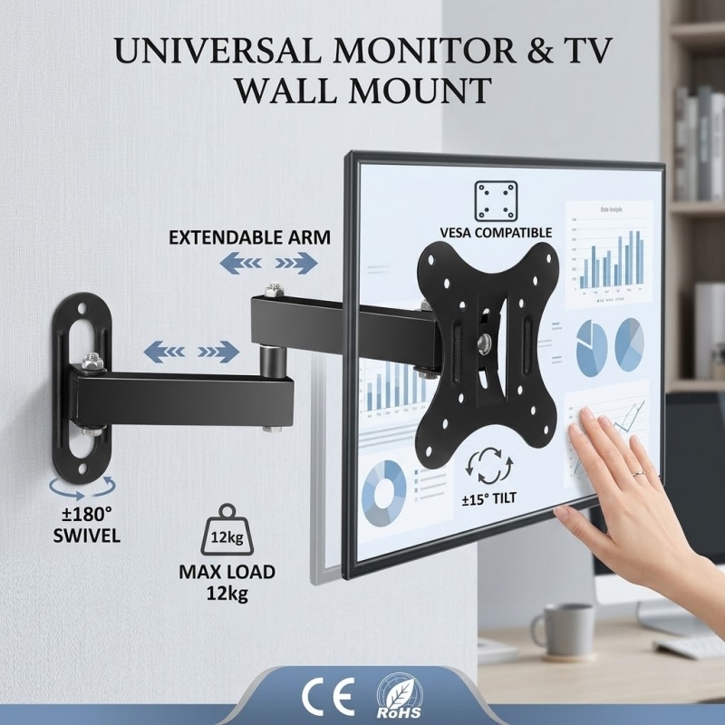 Adjustable Monitor Mount - LCD LED Monitor TV Wall Mount