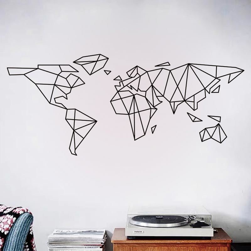 Geometric World Map Wall Stick – Office Furniture World Bewertung und Preis