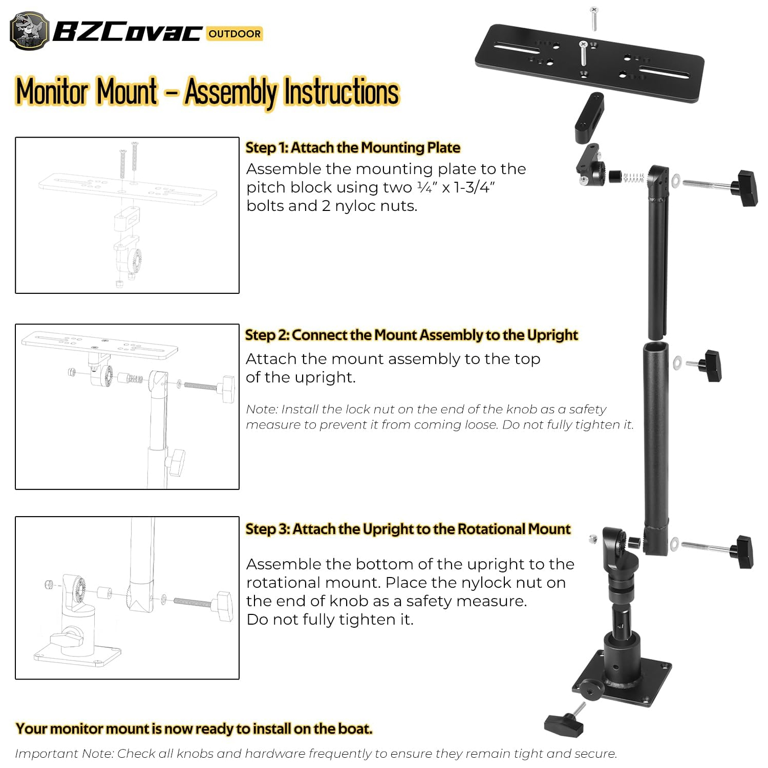 Marine Anodized Aluminum Monit – Adjustable Monitor Mount Bewertung und Preis