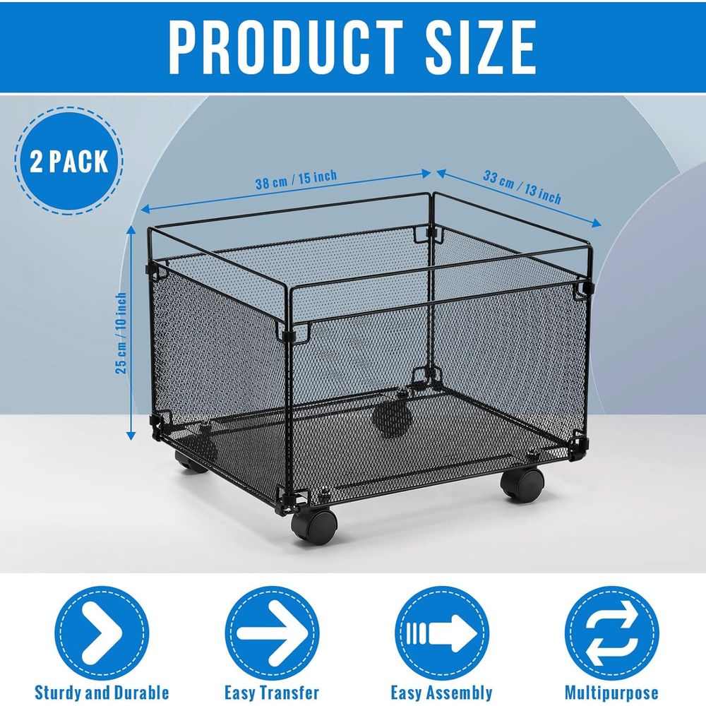 2-Pack Mesh Rolling Cart with  – Office Supply Cart Bewertung und Preis