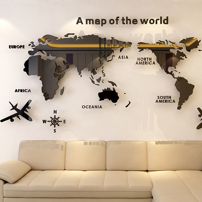World Map Wall Stickers 3D Acr – Office Furniture World Bewertung und Preis