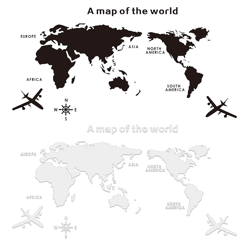 World Map Wall Stickers 3D Acr – Office Furniture World Bewertung und Preis