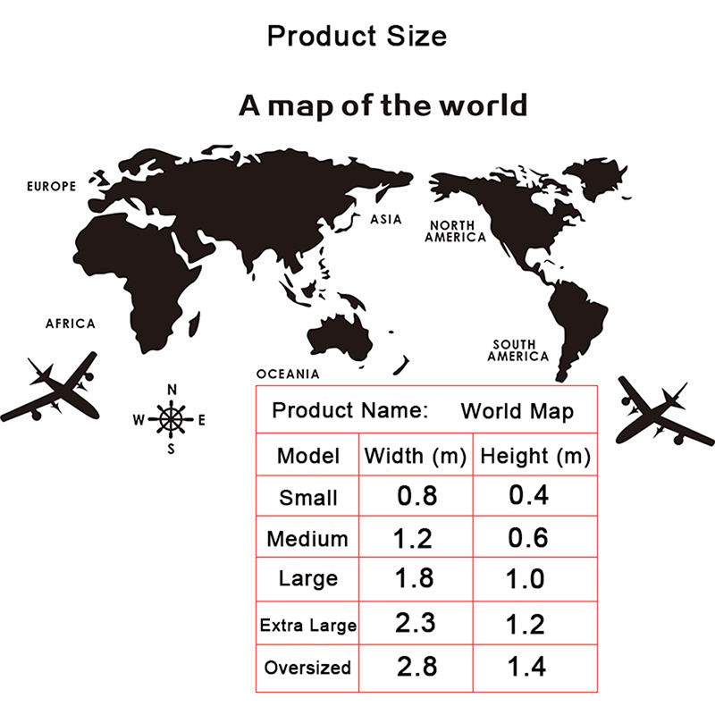 World Map Wall Stickers 3D Acr – Office Furniture World Bewertung und Preis