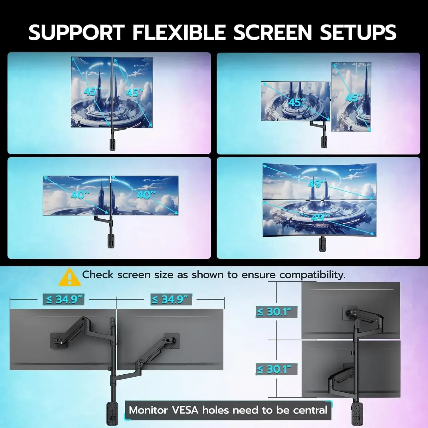 Dual Monitor Wall Mount for 17 – Adjustable Monitor Mount Bewertung und Preis