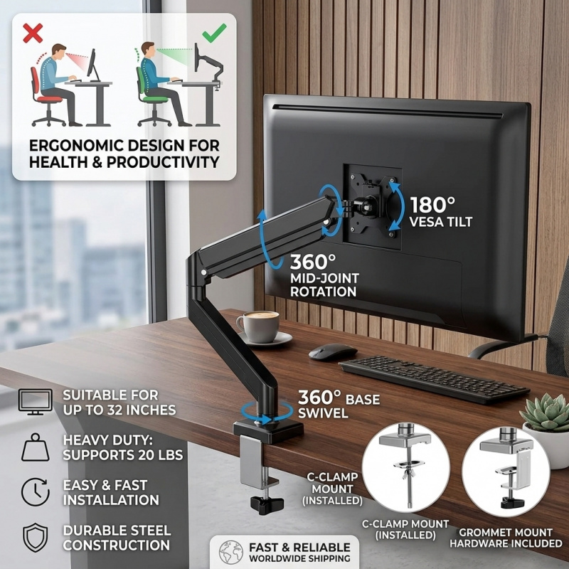 Heavy Duty Computer Desk Mount – Adjustable Monitor Mount Bewertung und Preis
