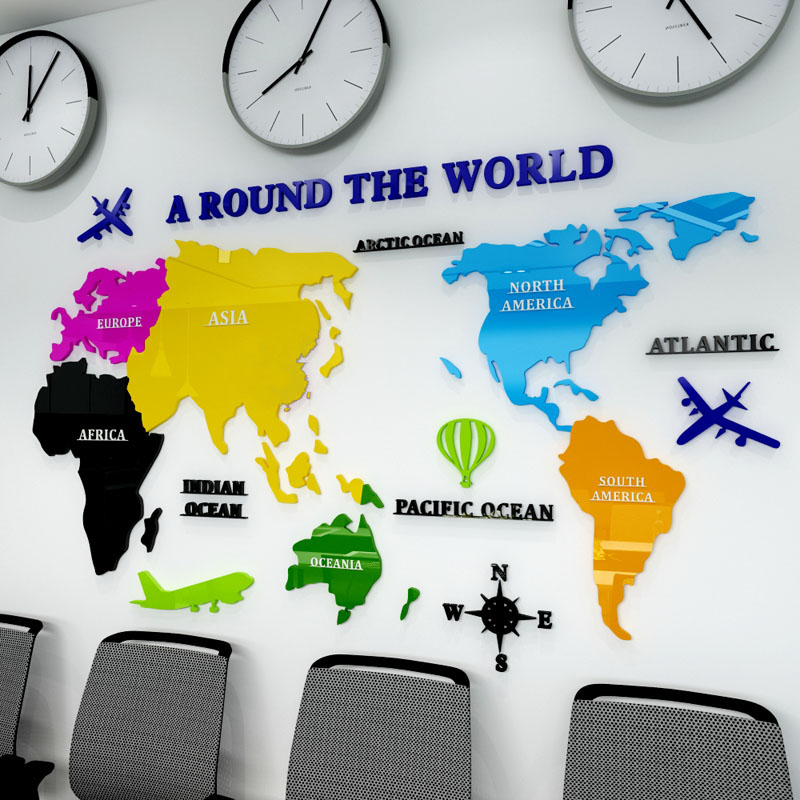 3D Color World Map Acrylic Wal – Office Furniture World Bewertung und Preis