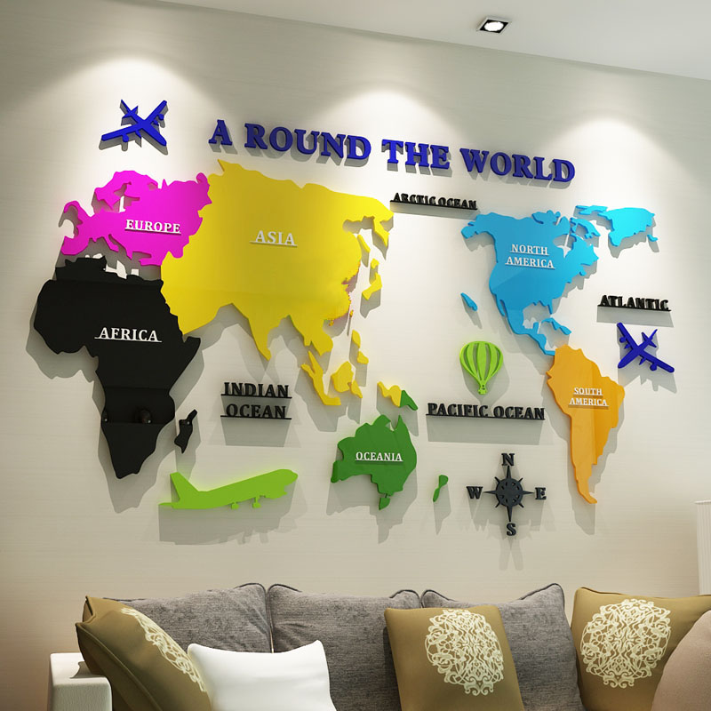 3D Color World Map Acrylic Wal – Office Furniture World Bewertung und Preis