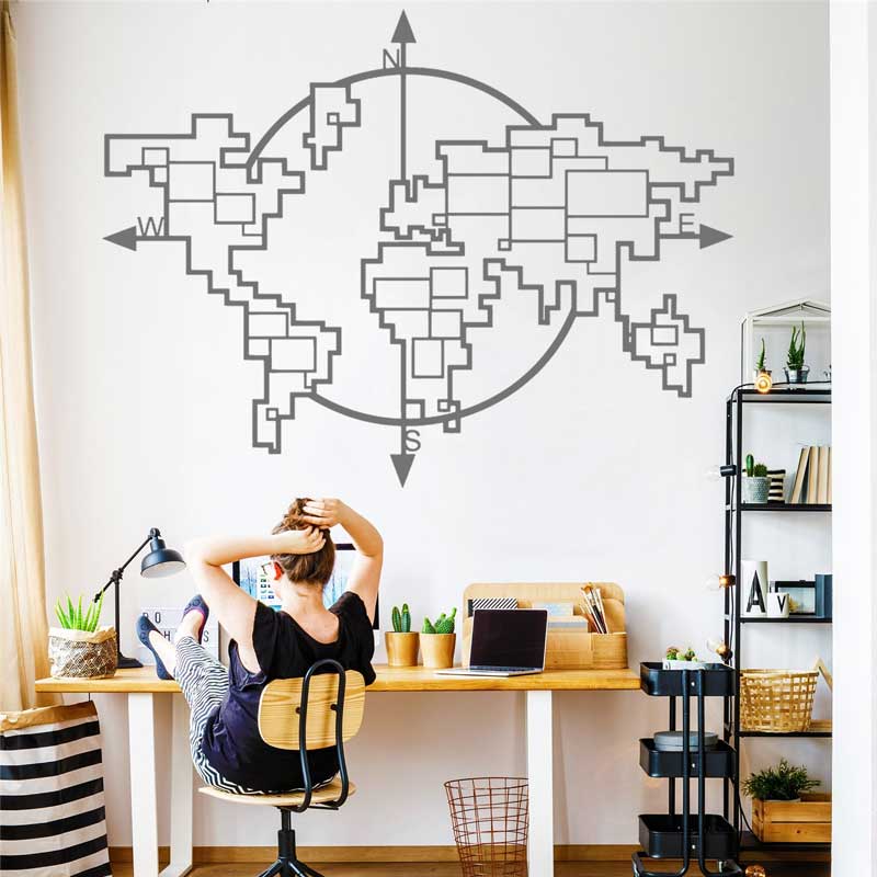 Geometric World Map Compass Vi – Office Furniture World Bewertung und Preis
