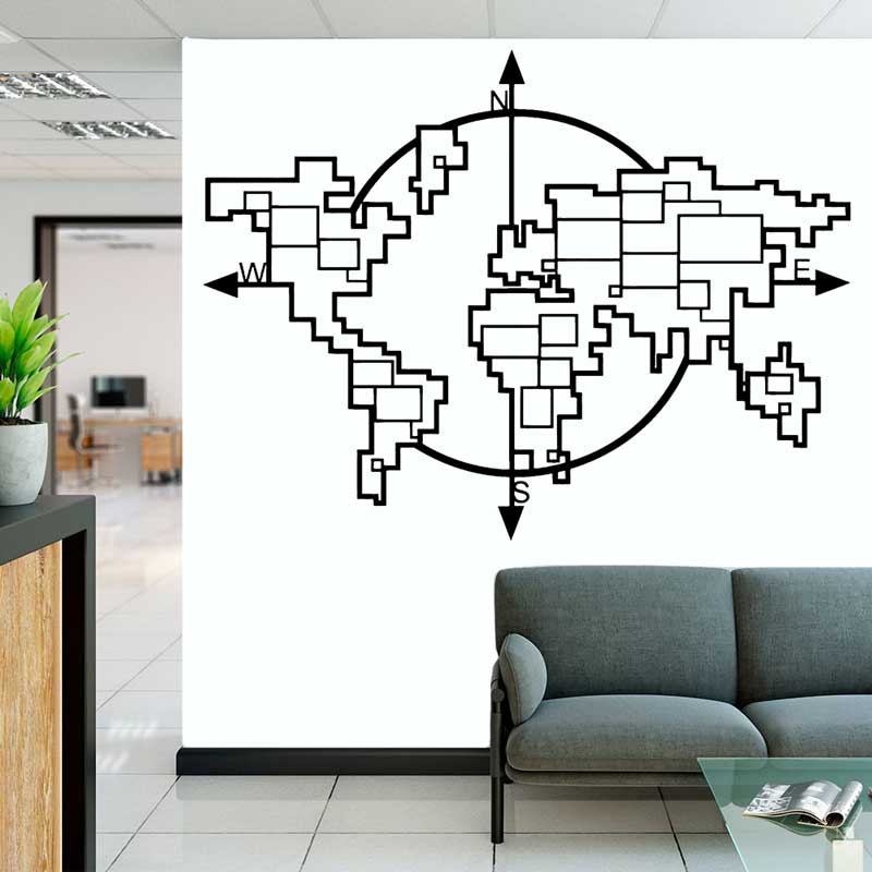 Geometric World Map Compass Vi – Office Furniture World Bewertung und Preis