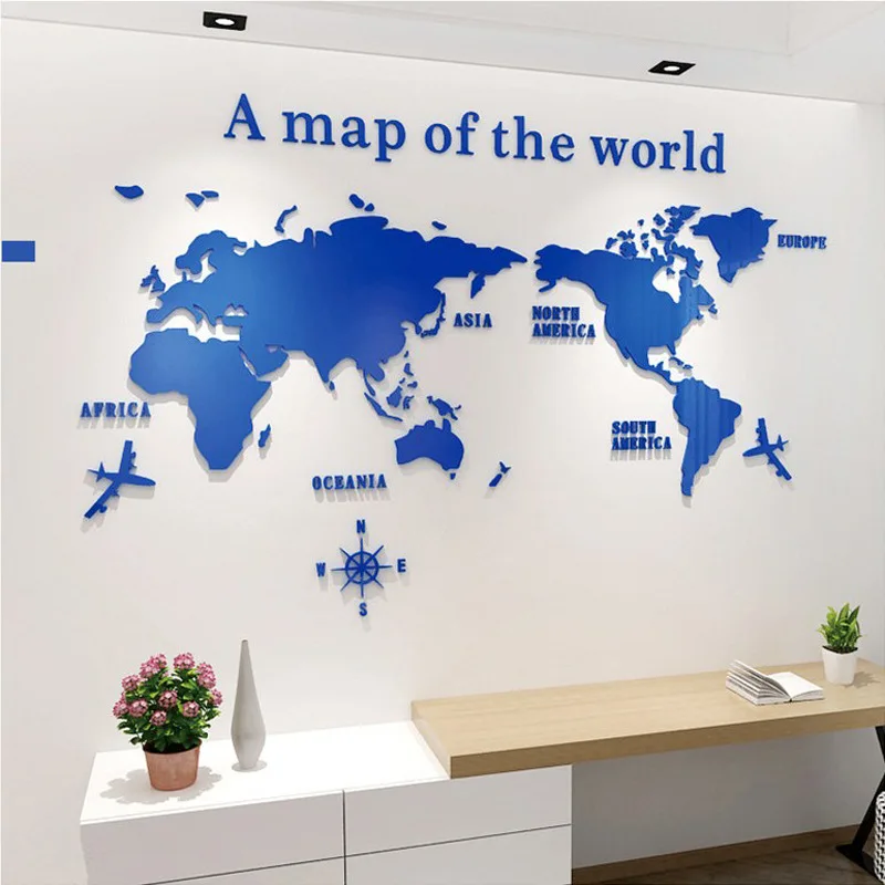 World Map Acrylic 3D Solid Cry – Office Furniture World Bewertung und Preis