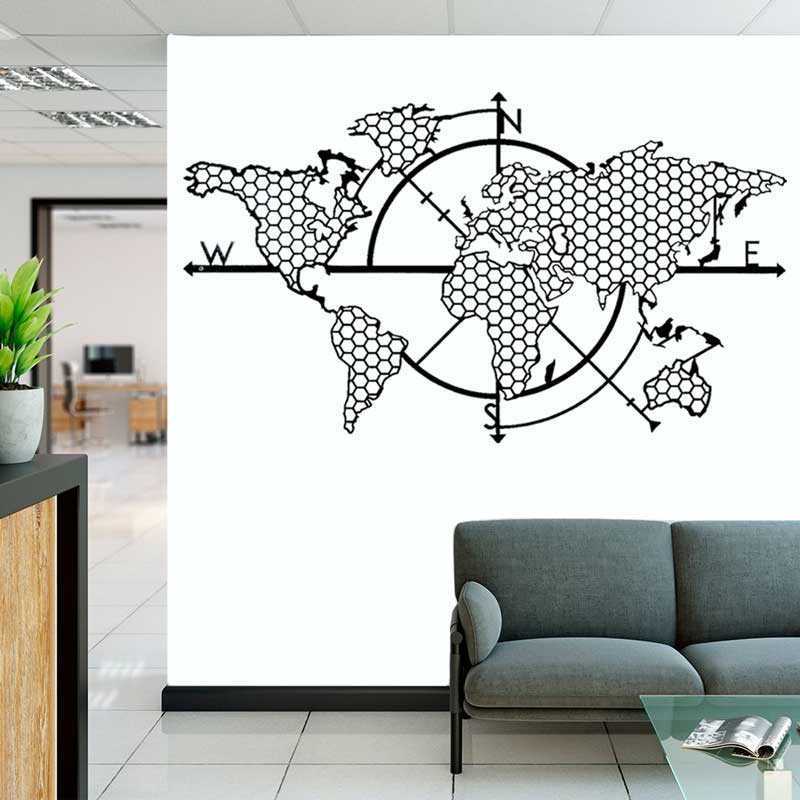 Honeycomb Geometric World Map  – Office Furniture World Bewertung und Preis