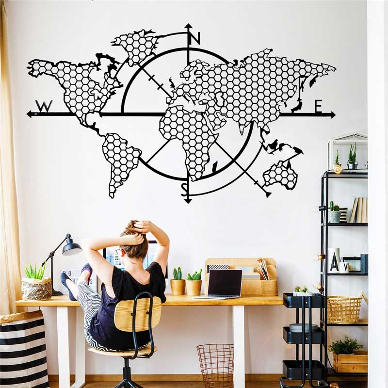 Honeycomb Geometric World Map  – Office Furniture World Bewertung und Preis